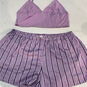 Victoria's Secret Lilac Striped Pajama Set